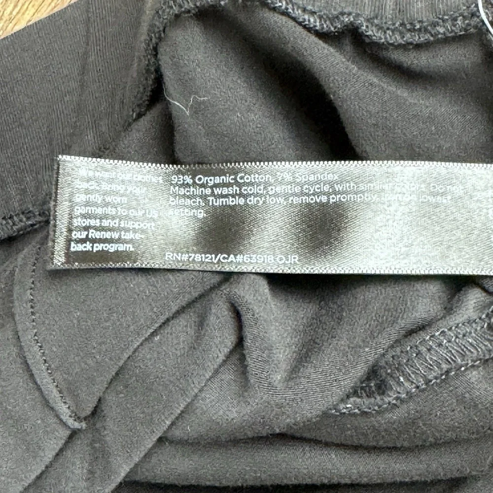 Eileen Fisher Organic Cotton Stretch Black Wide-Leg Pants Size Medium